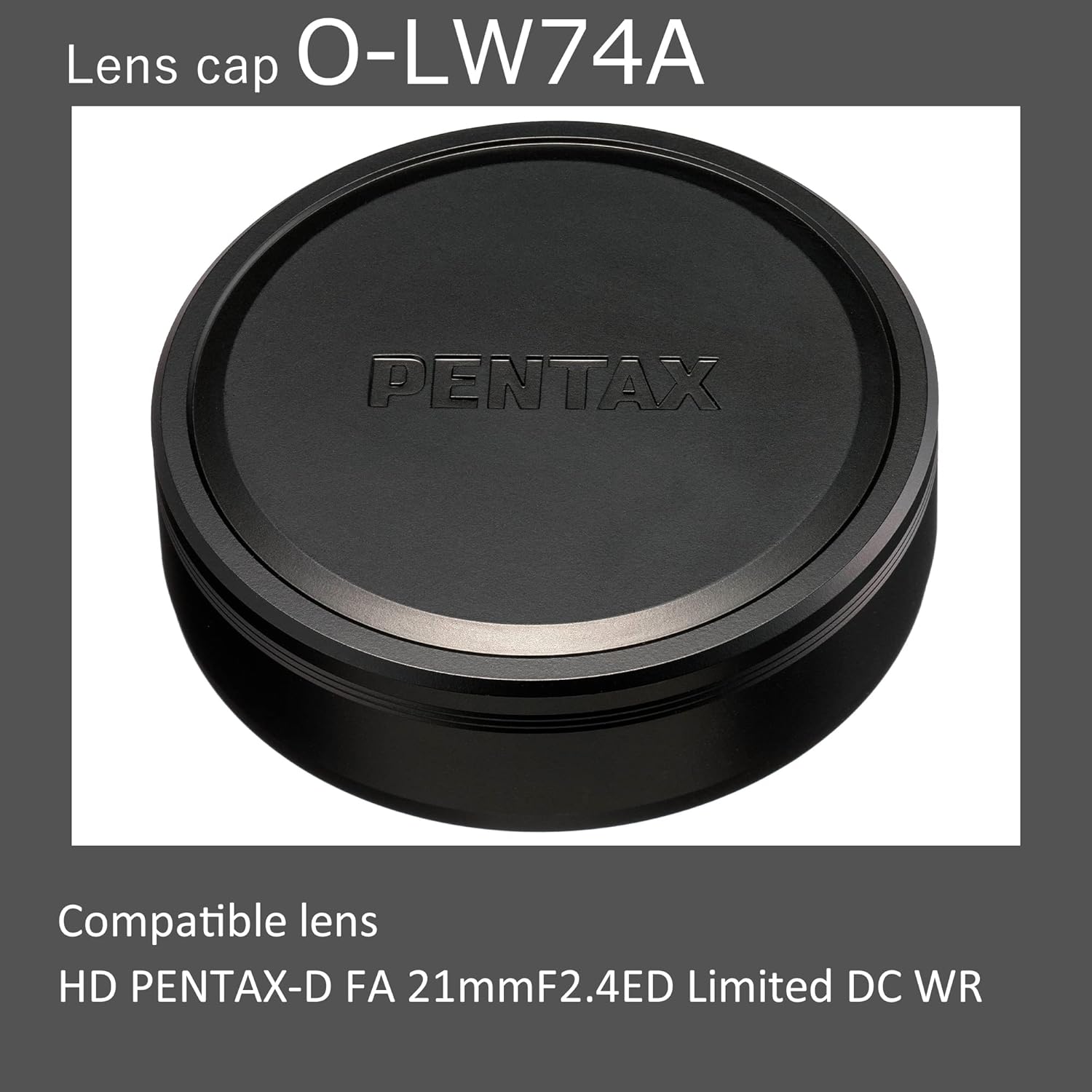 Pentax レンズキャップ O-LW74A ブラック アルミニウム レンズキャップ [HD PENTAX-D FA 21mmF2.4ED Limited DC WR用 ブラック] メタルレンズキャップ ブラック [レンズ保護キャップ] 39065