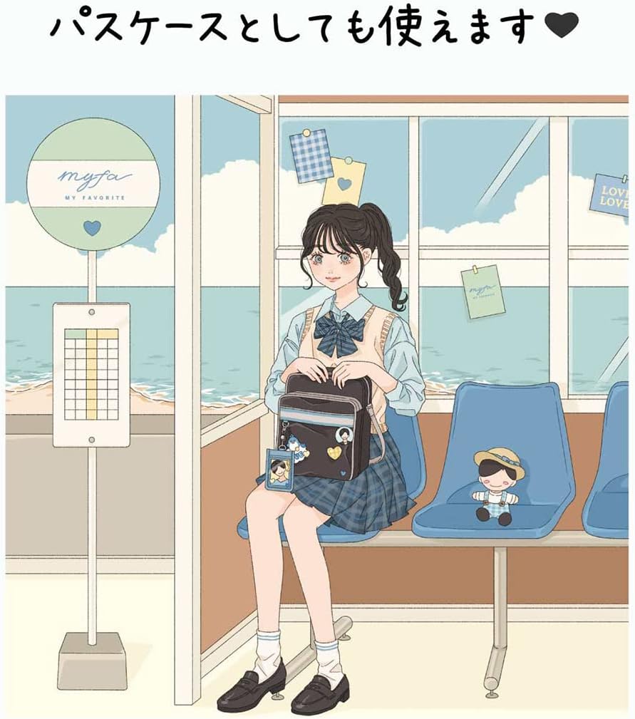 Lihit Lab myfa Oshikatsu Trading Card Pass Case, Card Stand Case, Coral Red A3300-3