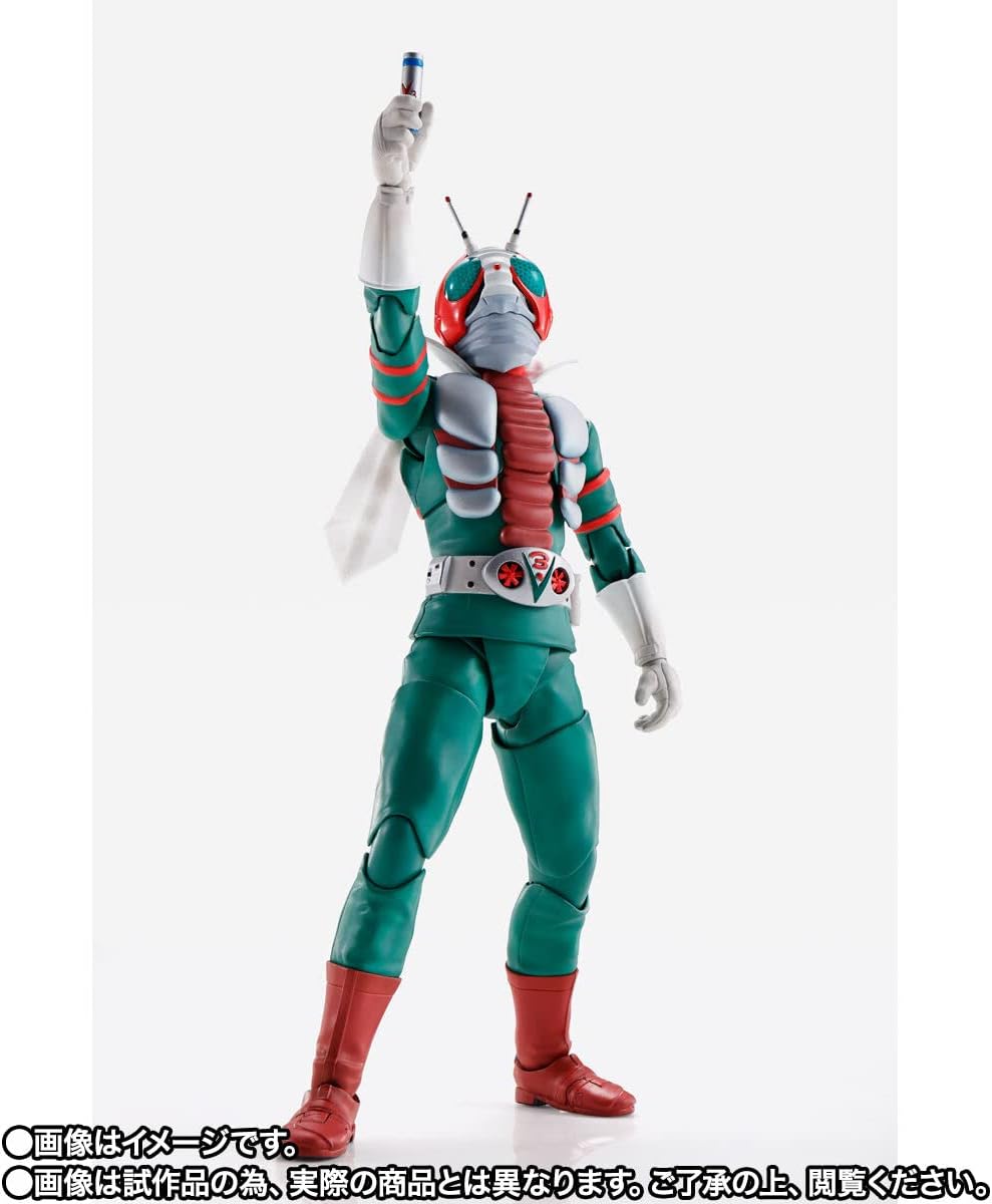 BANDAI SPIRITS S.H. Figuarts Kamen Rider V3, Approx. 5.7 inches (145 mm), ABS & PVC & Fabric, Pre-painted Action Figure
