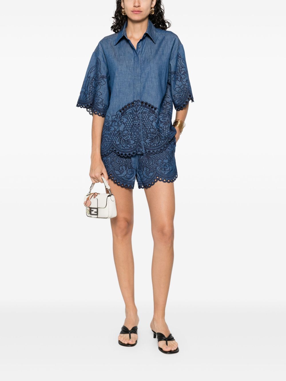 Zimmermann Zimmermann Coco刺繍デニムシャツ - Image 3