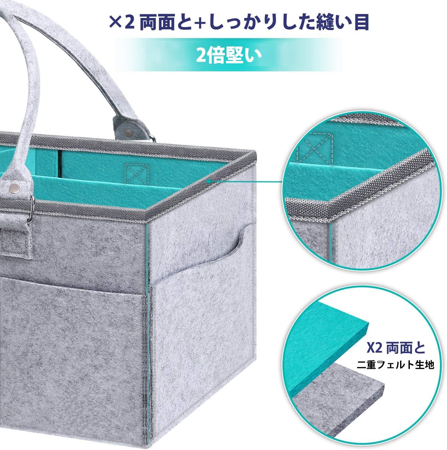 Ciilee Baby Diaper Stocker, Diaper Bag, Large Capacity, Detachable Handle, Diaper Case, Folding, Baby Storage Box, Basket, Car Travel Bag, Storage Bag, Small Items Organizer, Lightweight, Baby Goods