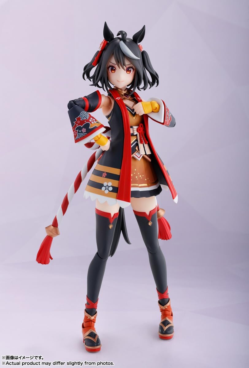 BANDAI SPIRITS S.H. Figuarts Uma Musume Pretty Derby Kitasan Black, Approx. 5.5 inches (140 mm), PVC & ABS, Pre-painted Action Figure