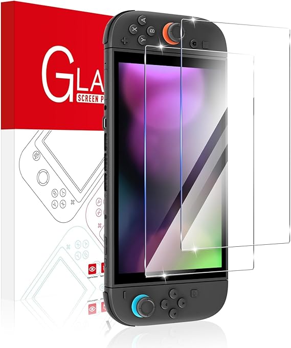 [Compatible with Switch 2 Models] Oldstar Switch 2 Glass Film 2 Screen Protective Film 2025 Tempered Glass 9H High Hardness Japanese Glass Material Anti-Fingerprint Shock Shatterproof Protective Film