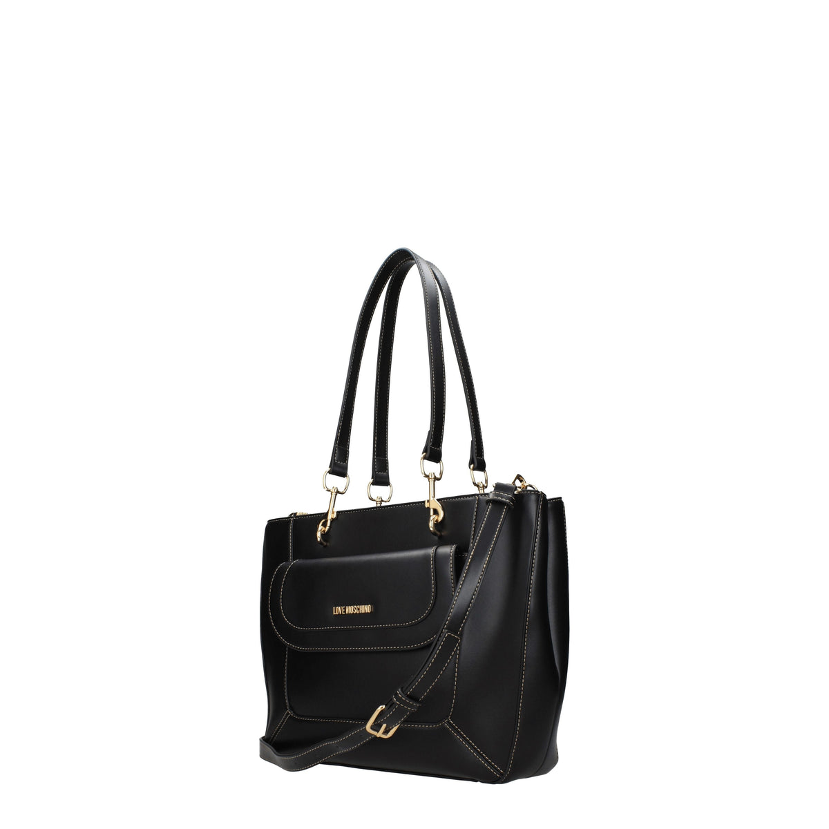 Moschino モスキーノのショルダーバッグが大好きです環境に優しい女性ポリウレタンブラック - Image 3