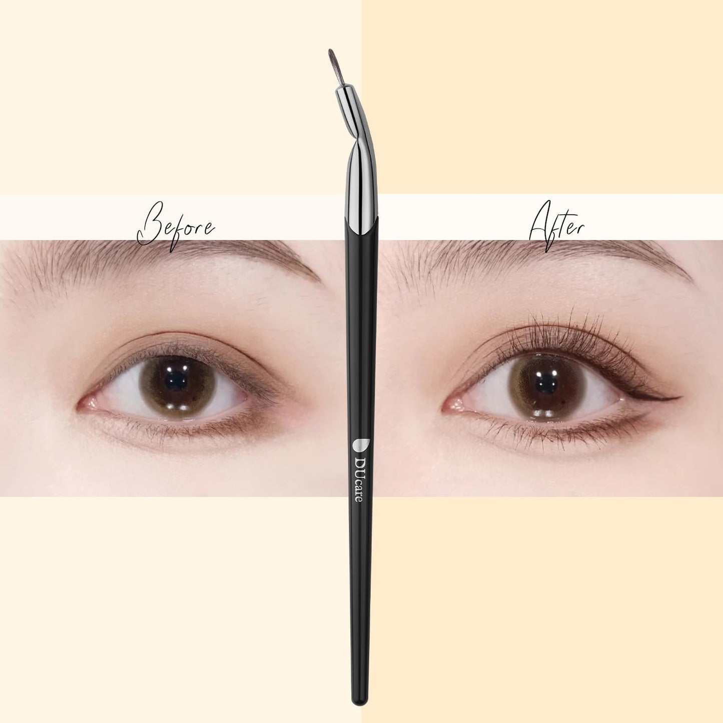 DUcare V04 Eyeliner Brush, Makeup Brush with Ultra-Fine Tip, Angled Design for Precision, Soft and Gentle on Skin, Easy to Use, 0.03mm Ultra-Fine Synthetic Fibers, Strong and Firm
