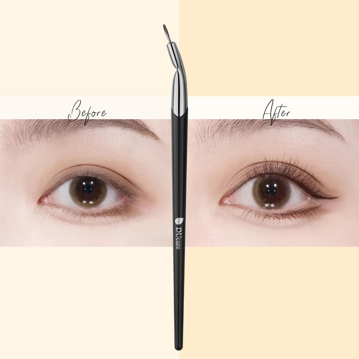 DUcare V04 Eyeliner Brush, Makeup Brush with Ultra-Fine Tip, Angled Design for Precision, Soft and Gentle on Skin, Easy to Use, 0.03mm Ultra-Fine Synthetic Fibers, Strong and Firm
