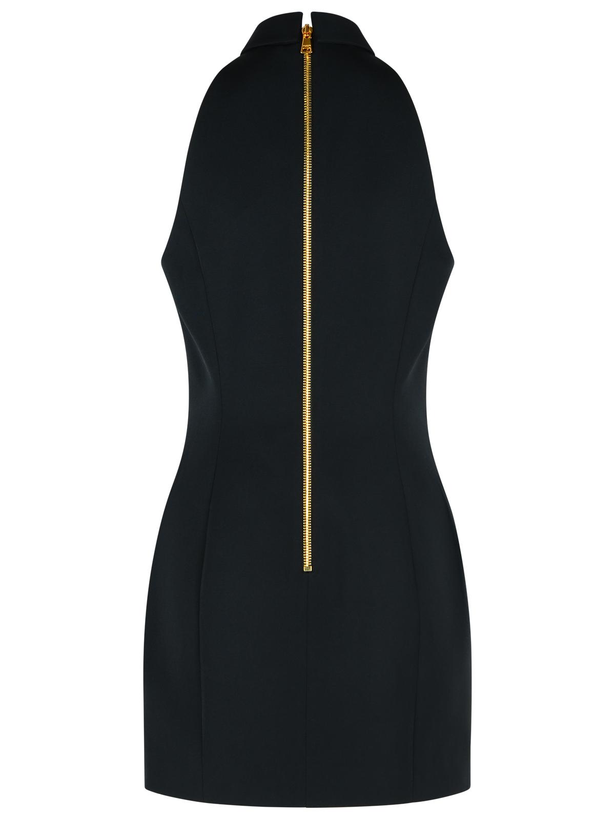 Balmain バルメインブラックバージンウールショートドレス - Image 3