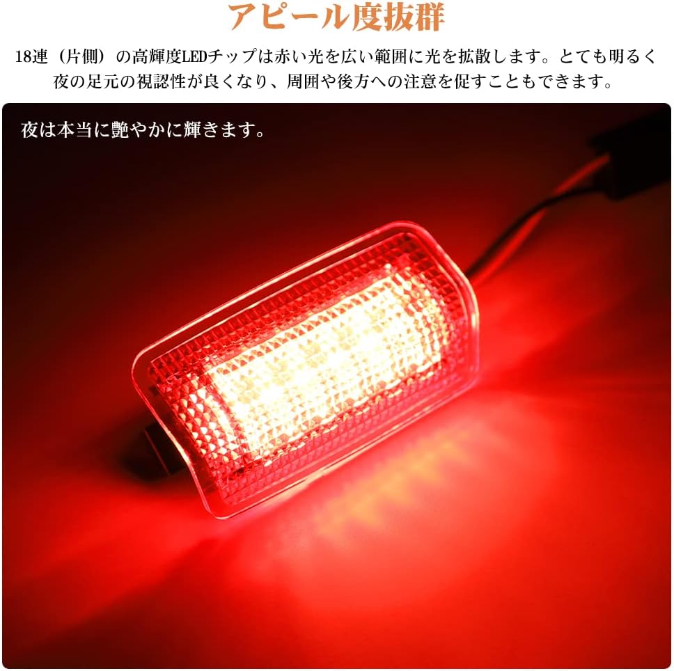 Catland Toyota Courtesy Lamp LED Red Warning Light Door Light Interior Prius 20 Series 30 Series 50 Series Vellfire 20 Series 30 Series Alphard 20 Series 30 Series Prius PHV 50 Series Estima 50 Series