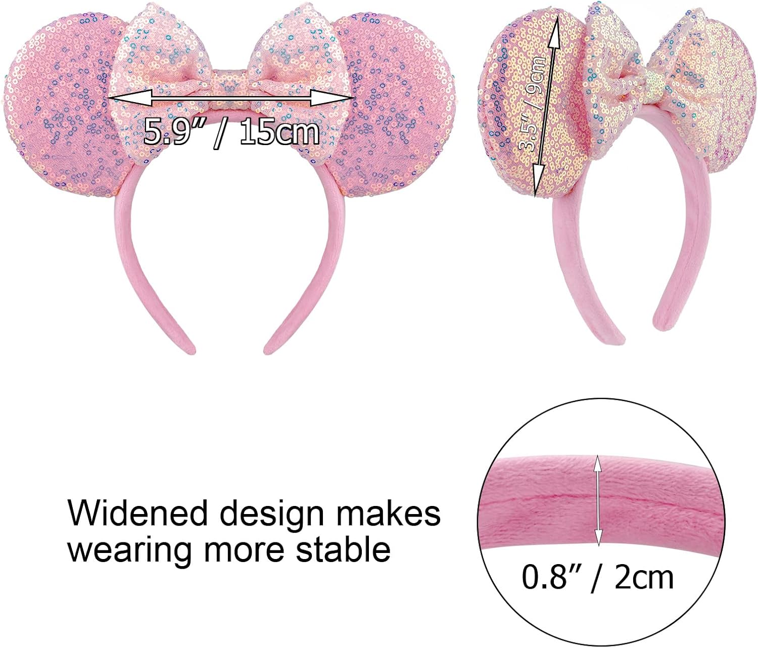 DRESHOW Mouse Ears Bow Sequins Party Decoration Cosplay Costume for Girls and Women
