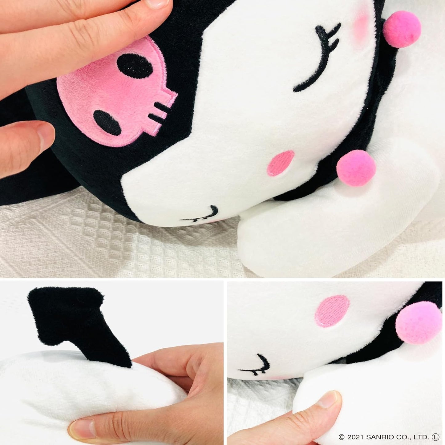 MORIPiLO Sanrio Cushion, Kuromi-chan, Large Plush Toy, Black (Companion Pillow M Size Approx. 45 cm) MORISHITA Pillow 4620753