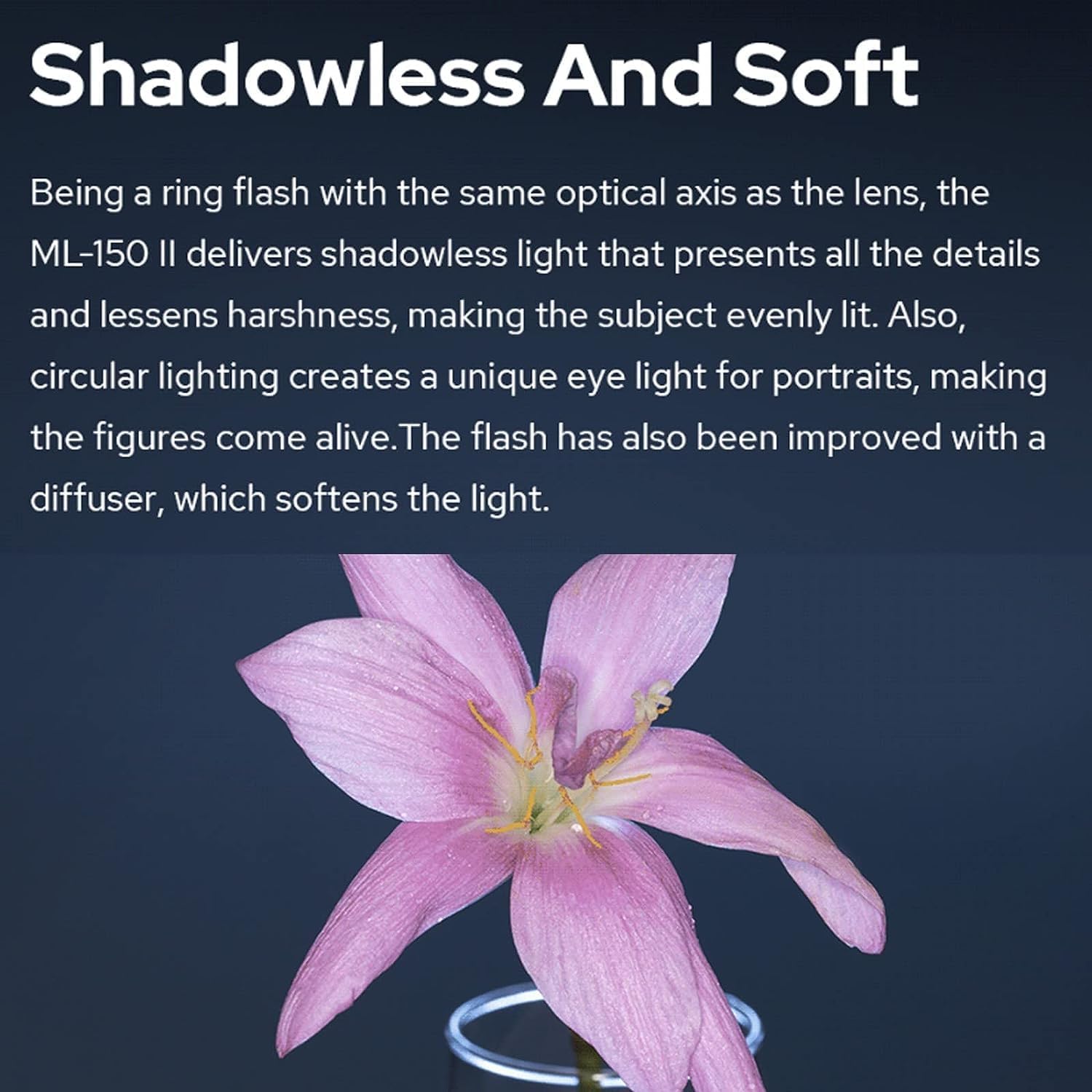 Godox ML-150II Macro LED Ring Flash Speedlite Macro LED Ring Flash Speedlite Macro LED Ring Flash Speedlite Compatible with Sony Canon Nikon Fuji Olympus Panasonic DSLR Camera