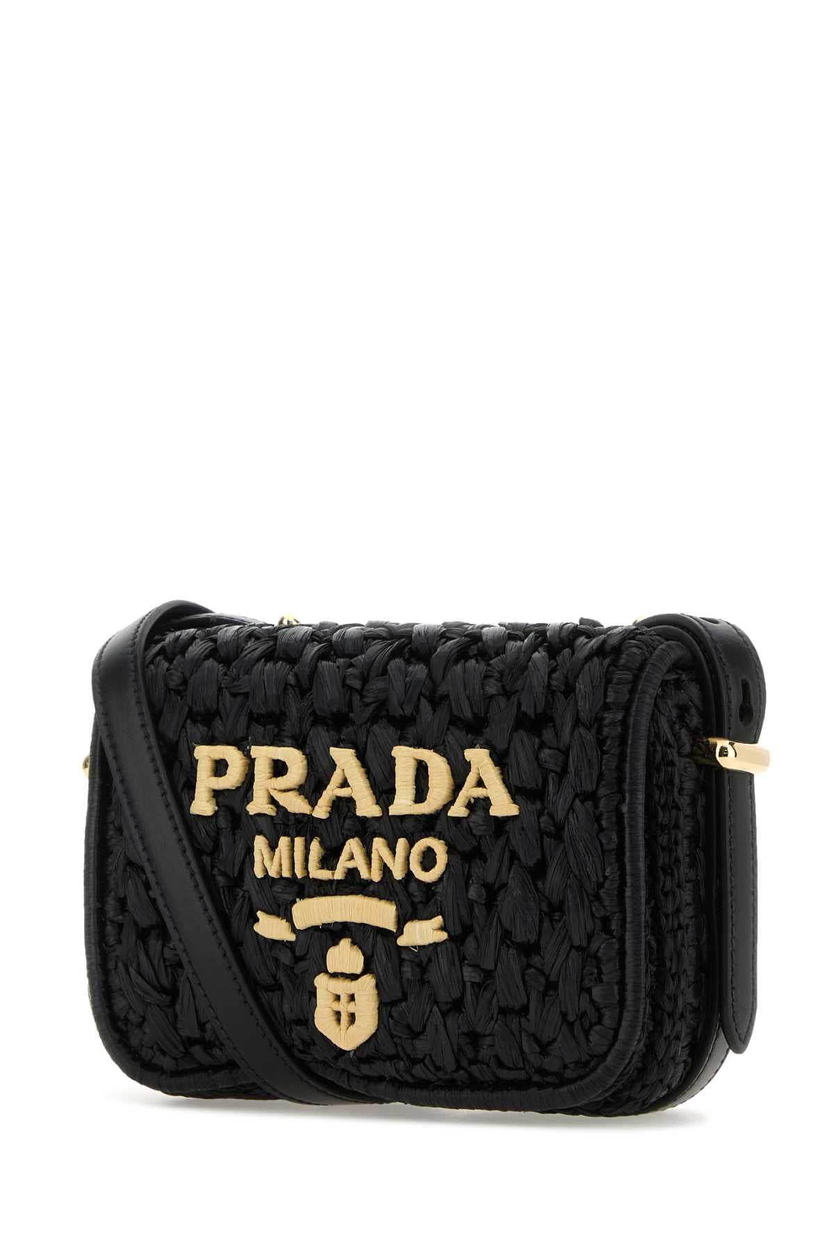 Prada プラダブラックラフィアクロスボディバッグ - Image 3