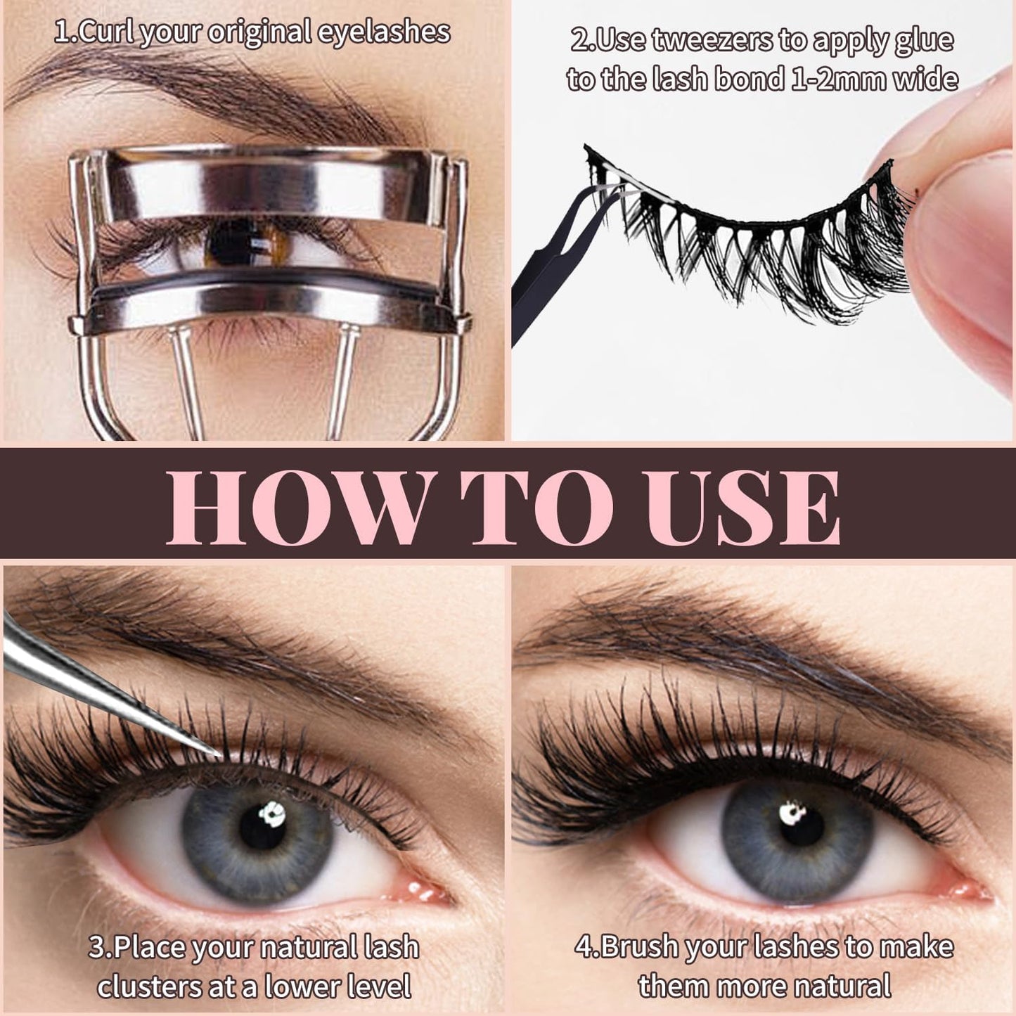 BOROLA 10 Pairs Cat Eye Half False Eyelashes, Fluffy Natural 3D Lash, Beautiful Design for Women Daily Makeup Cosplay Stage (Mix Style)