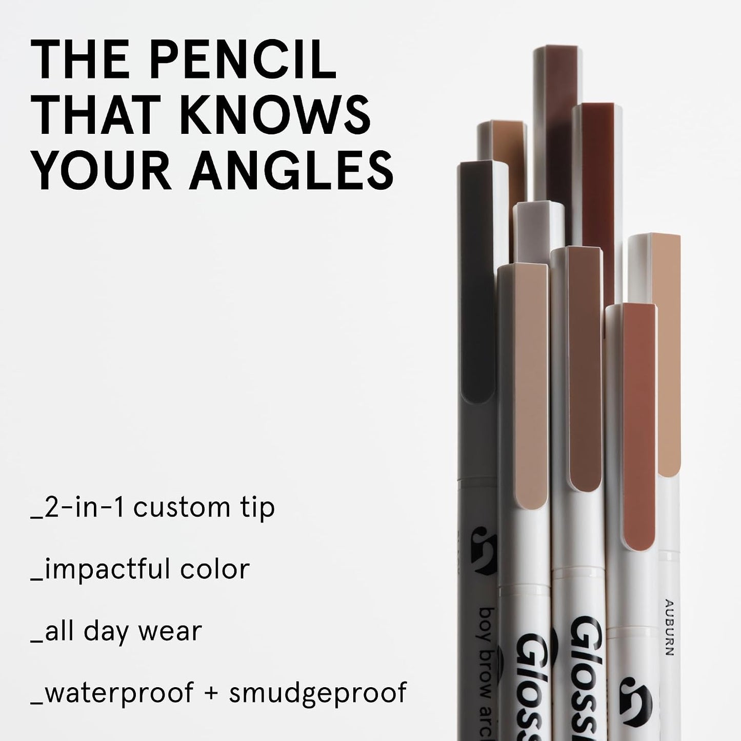 Glossier Boy Brow Arch, Cool Dark Brown Eyebrow Pencil - 2-in-1 Dual-Tip Precision & Fill, Thin Mechanical Brow Pencil, Cream Pomade for Smudge-Resistant Longwear Hair-Like Strokes, Fills Sparse Areas