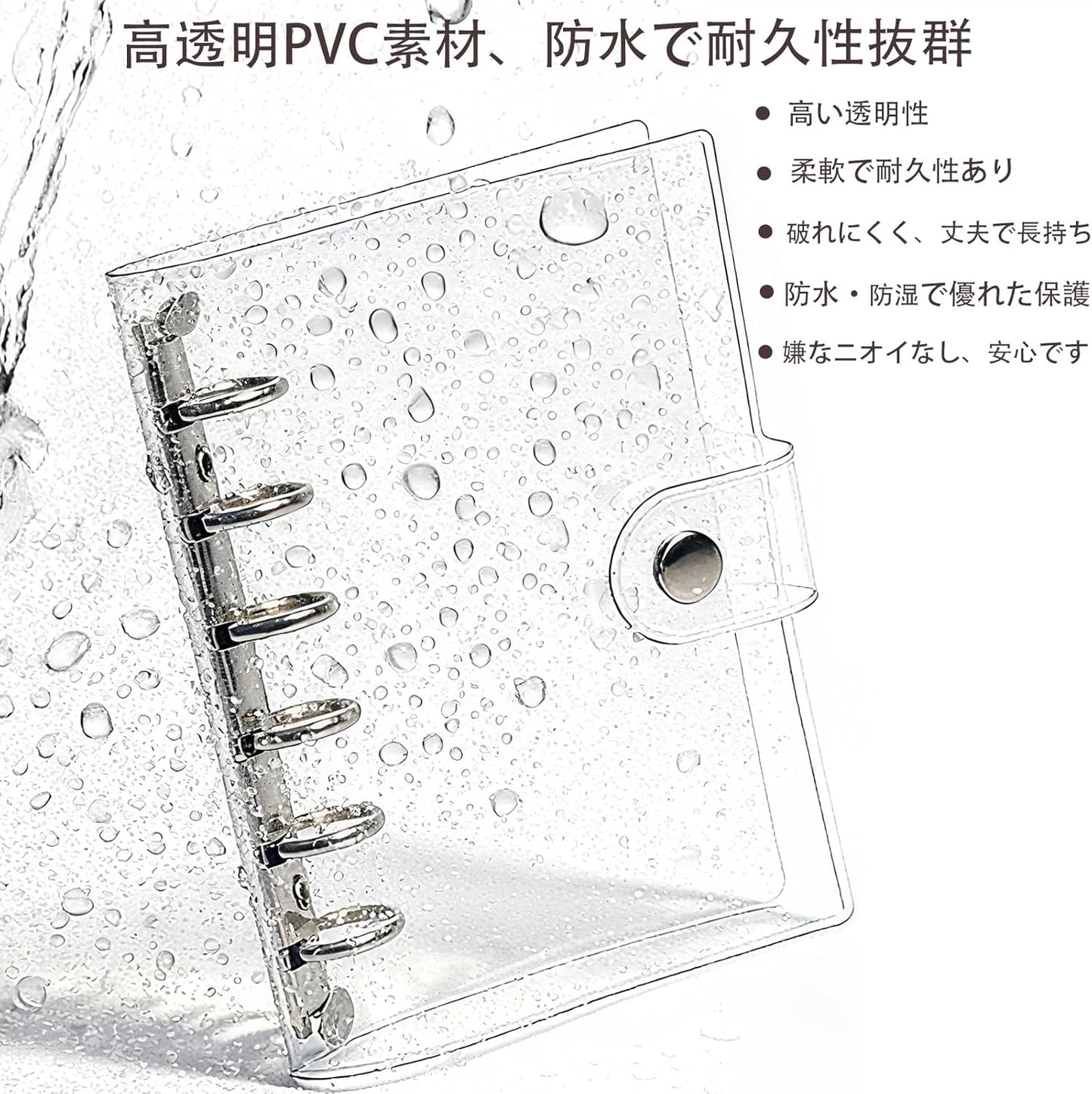 Sticker Notebook, Transparent, A5 Size, 6 Holes, Clear Binder, Sanrio Style, Removable, Sticker Planner, Sticker Storage, Includes 10 Refills, Girls, Sticker Binder, Original Motivation, Storage Book