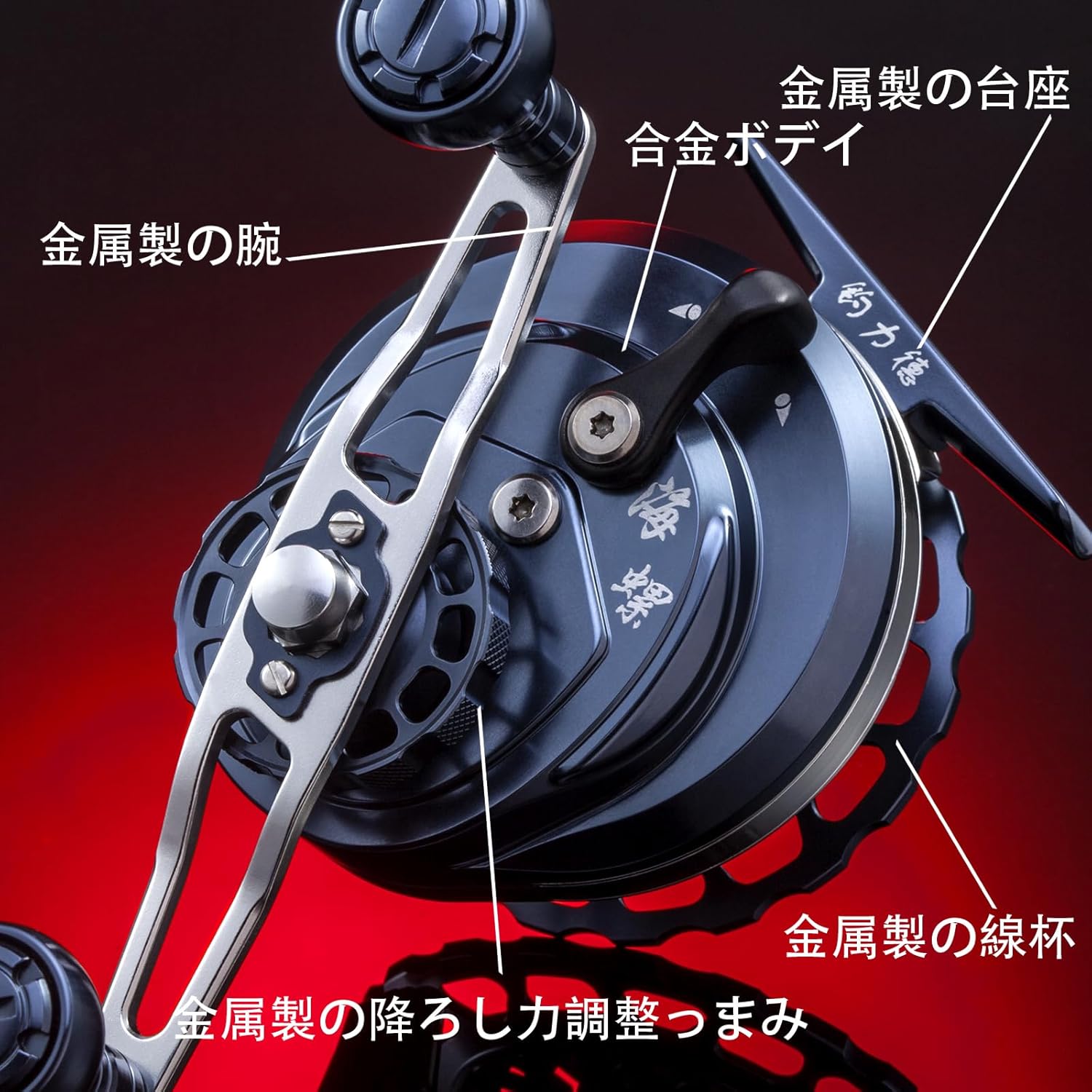 Raft Reel, Chino Reel, Raft Fishing, All Metal, Drop Gear Ratio, 4.7 mm, Left and Right Spools, Squid, Cascade Fishing, Rock Fishing, Ice Fishing, Rock Snaker, Large Diameter 2.8 inches (70 mm), Spool
