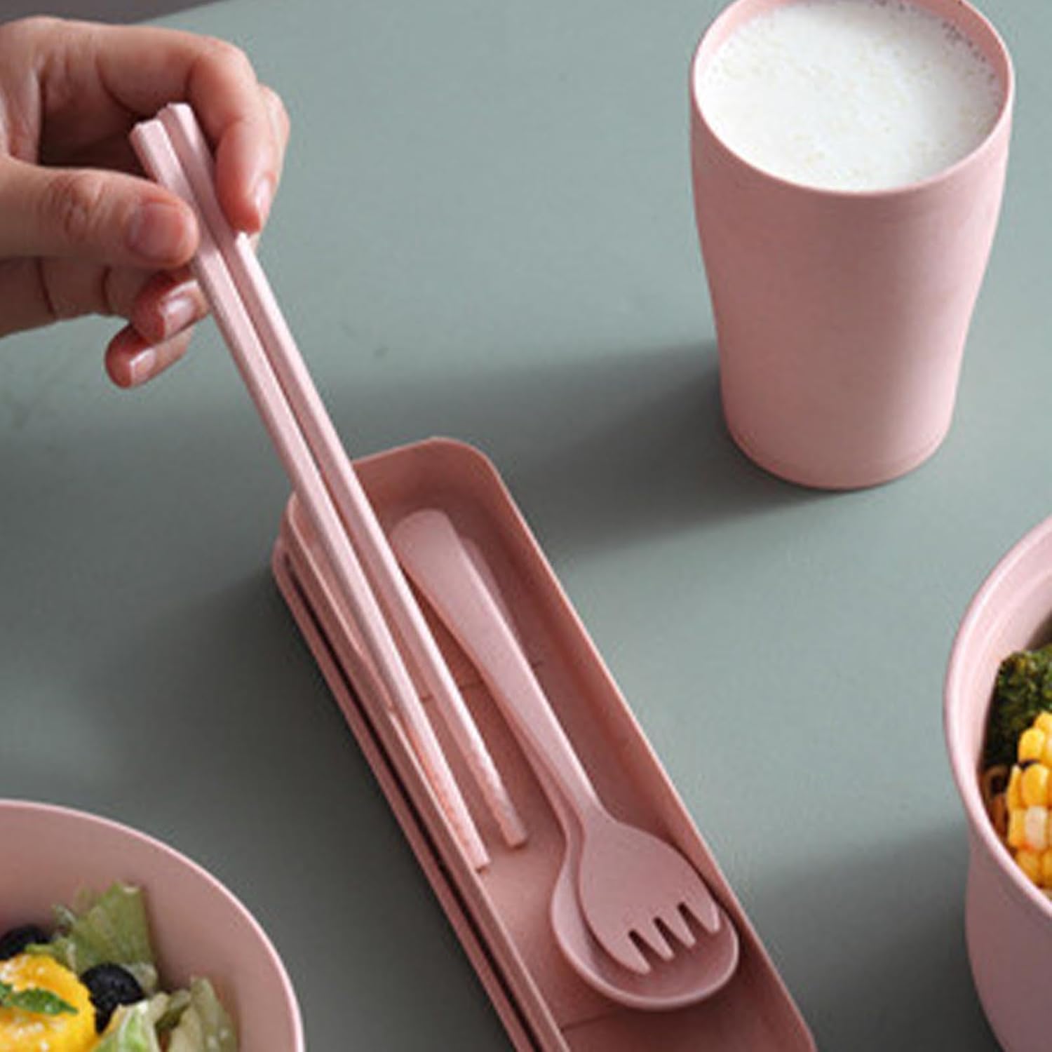 Ramen Bowl Set, Ramen Pot Set - Ramen Bowl Set Microwave Instant Ramen Ramen Bowl, Portable Ramen Bowl with Handle for Ramen, Pho, Udon, Soba, Soup Noodles, Asian Food