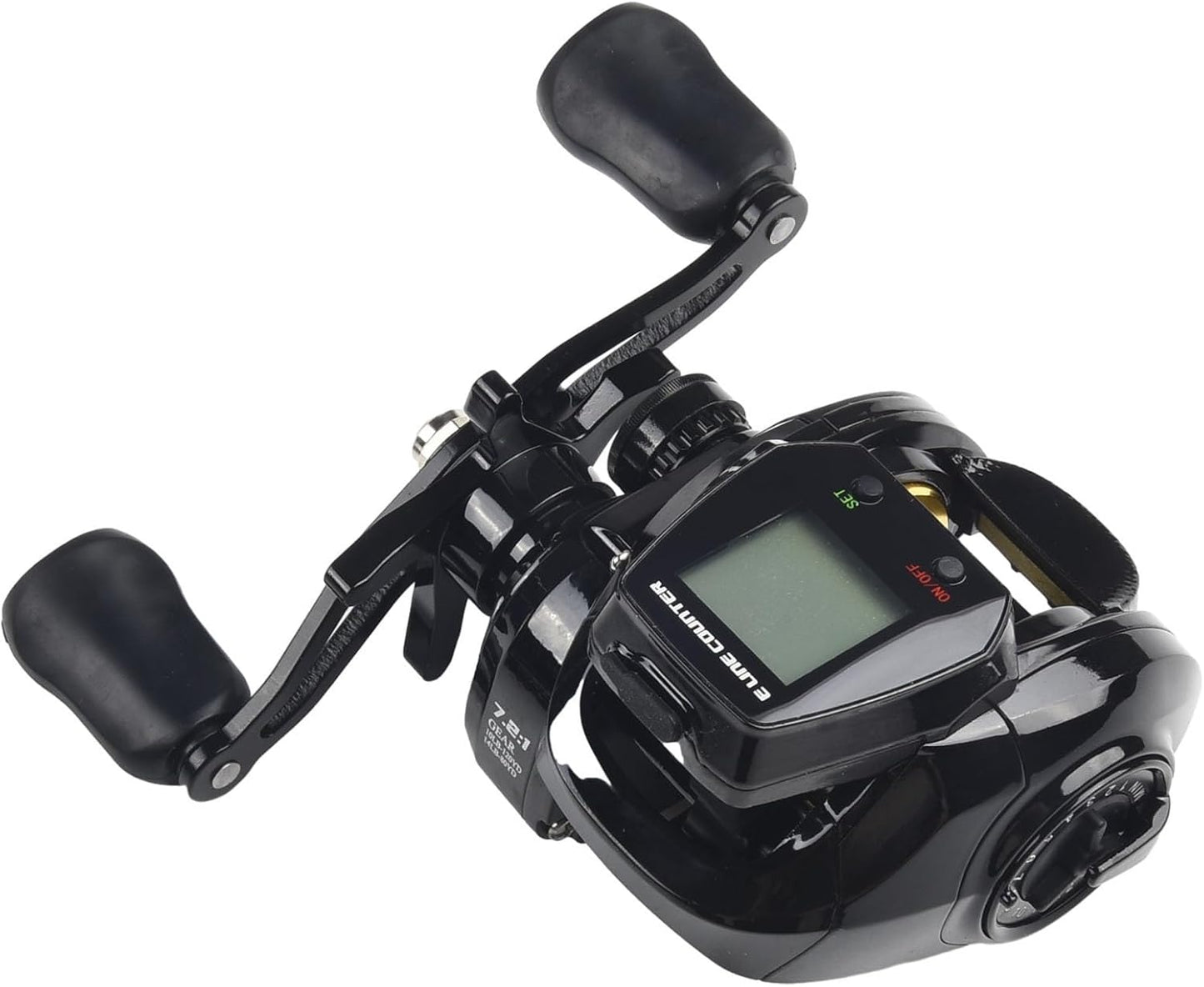 Digital Display Bait Reel 7.2:1 Gear Ratio, Fishing Reel, Bite Alarm Function, Depth Counter, 10 Adjustable Magnetic Brakes, Left/Right Winding, USB Rechargeable, Aluminum Alloy, Maximum Drag Force
