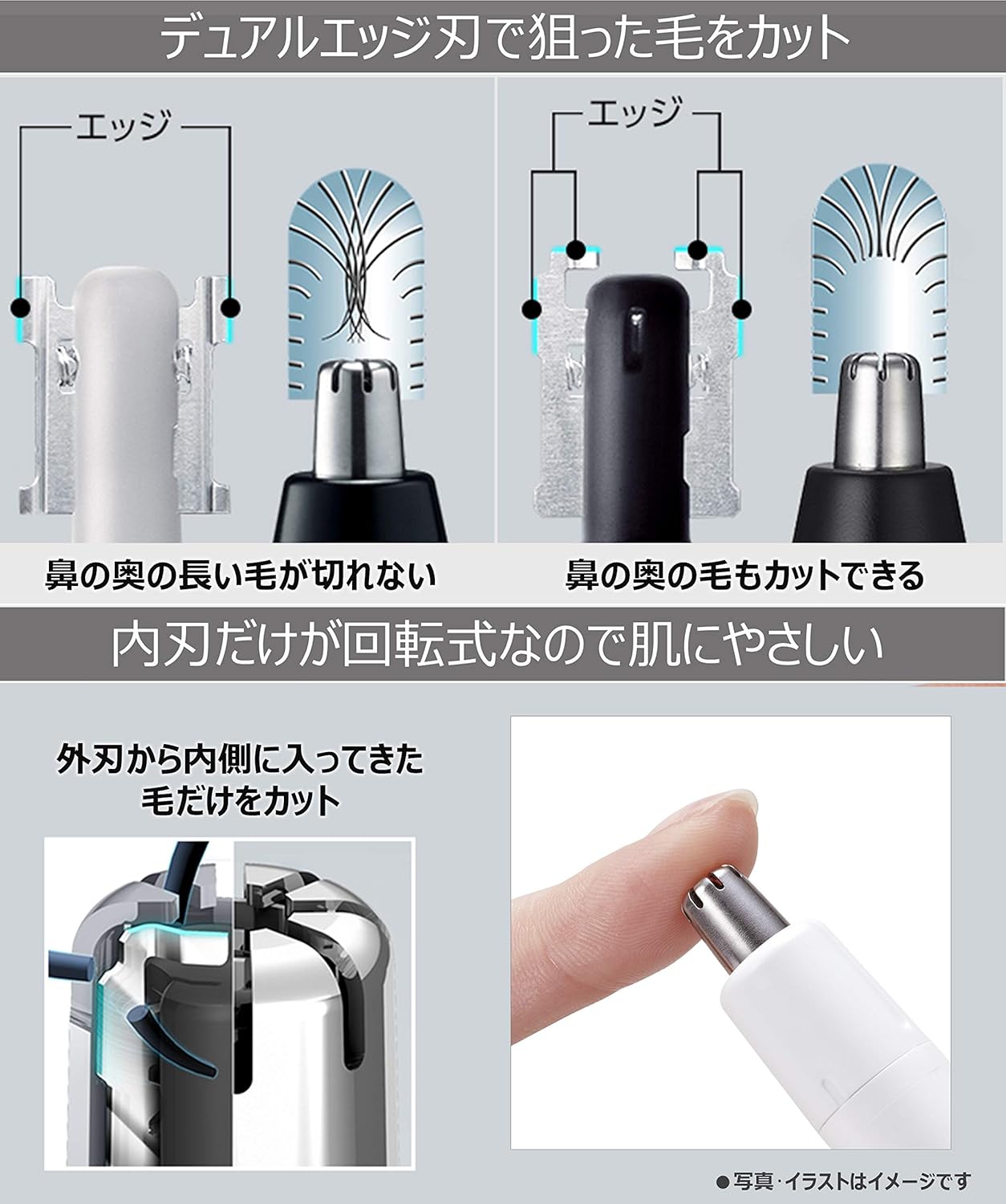 Panasonic Nose Hair Cutter Etiquette Cutter Men's Eyebrow Beard Ear ER-GN21-W