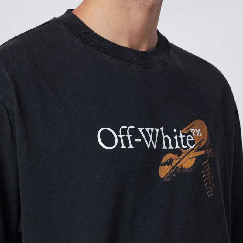 Off Off White™ Washed Black Cupid Arrow Skate Logo T Shirt - Image 3