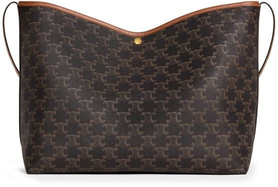 CELINE Soft shopper bag in Triomphe canvas and calfskin - Image 3