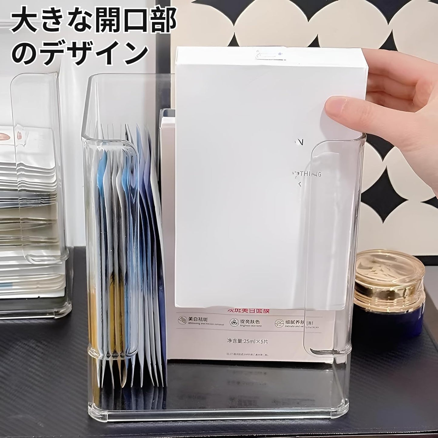 [Snughom]タワー型ストッカー【上から入れて下から取り出す】アクリル透明プラスチック 収納ボックス デスクトップ化粧台化粧品 多用途 整理 便利 デスクトップ化粧台 キッチン インスタントラーメンケース バラつきがちな小物の収納に (収納ボックス*2) [並行輸入品]