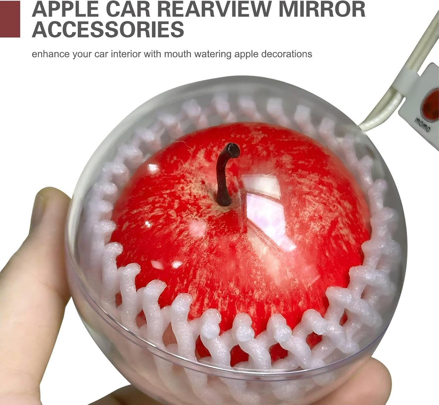 Adorno de espejo retrovisor para automóvil, bonita manzana roja, decoración creativa para colgar, colgante multifuncional de manzana para bendiciones de viaje seguros, universal para