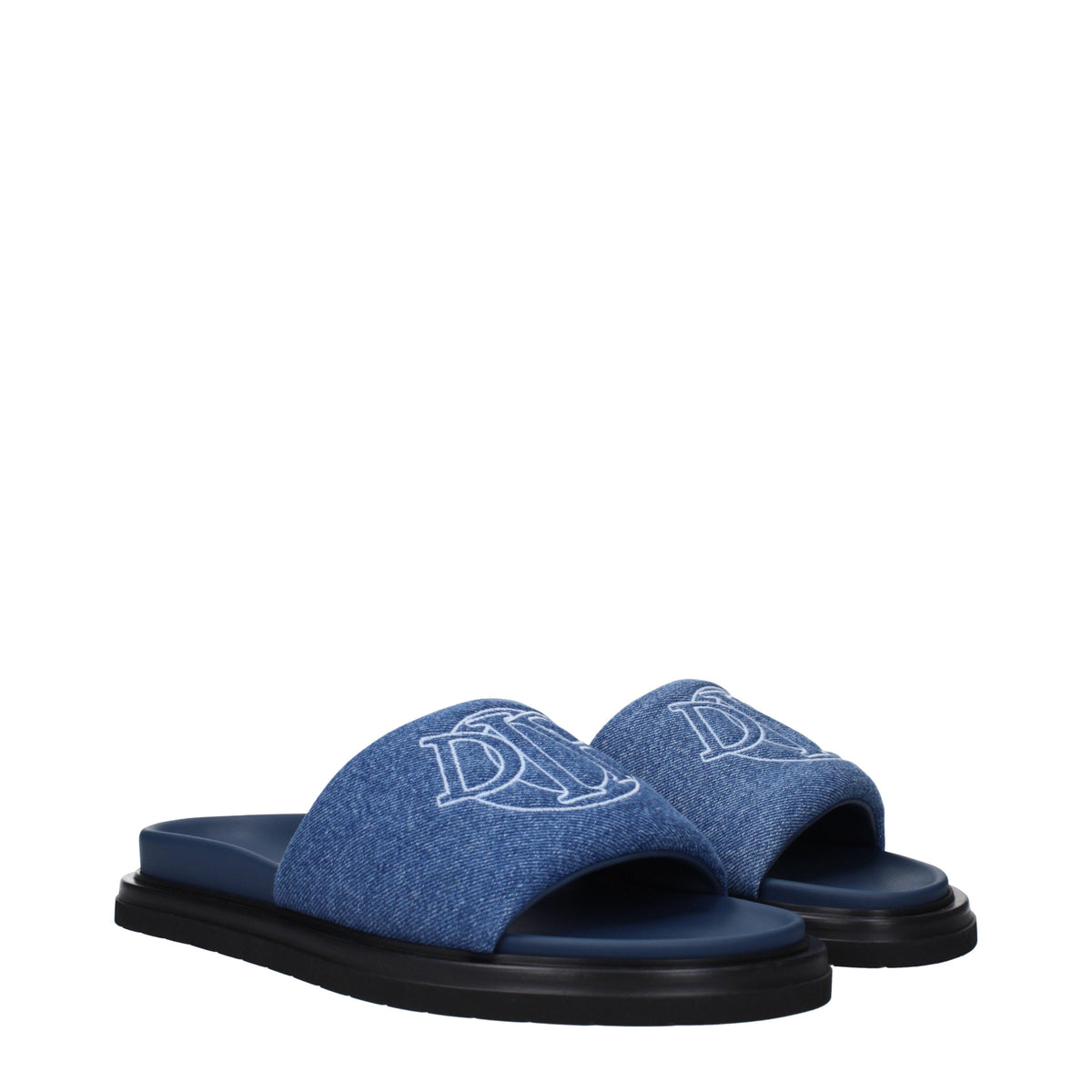 Dior クリスチャンディオールのスリッパとひづめの男性の布地青/ジーンズ - Image 3