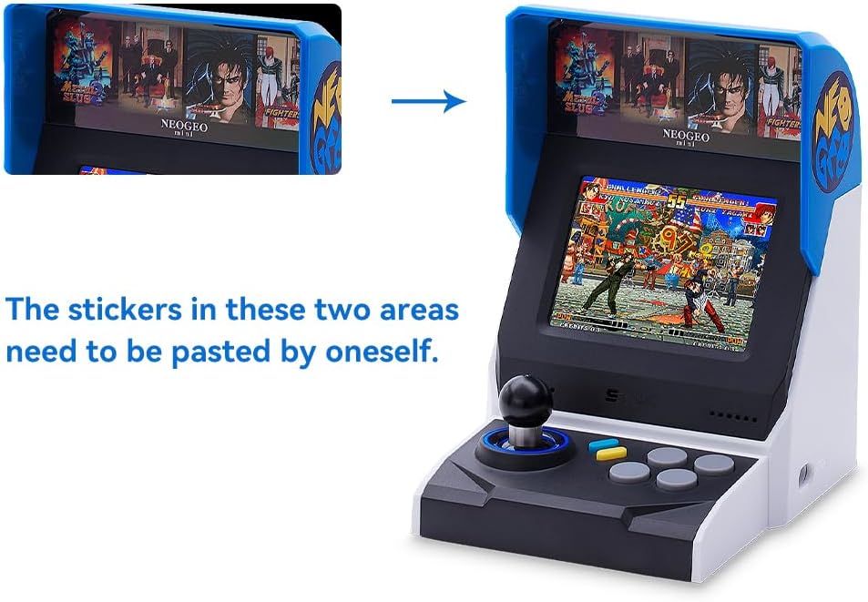Neo Geoミニアーケードゲームコンソール、4.3インチディスプレイ、ジョイスティックとボタン