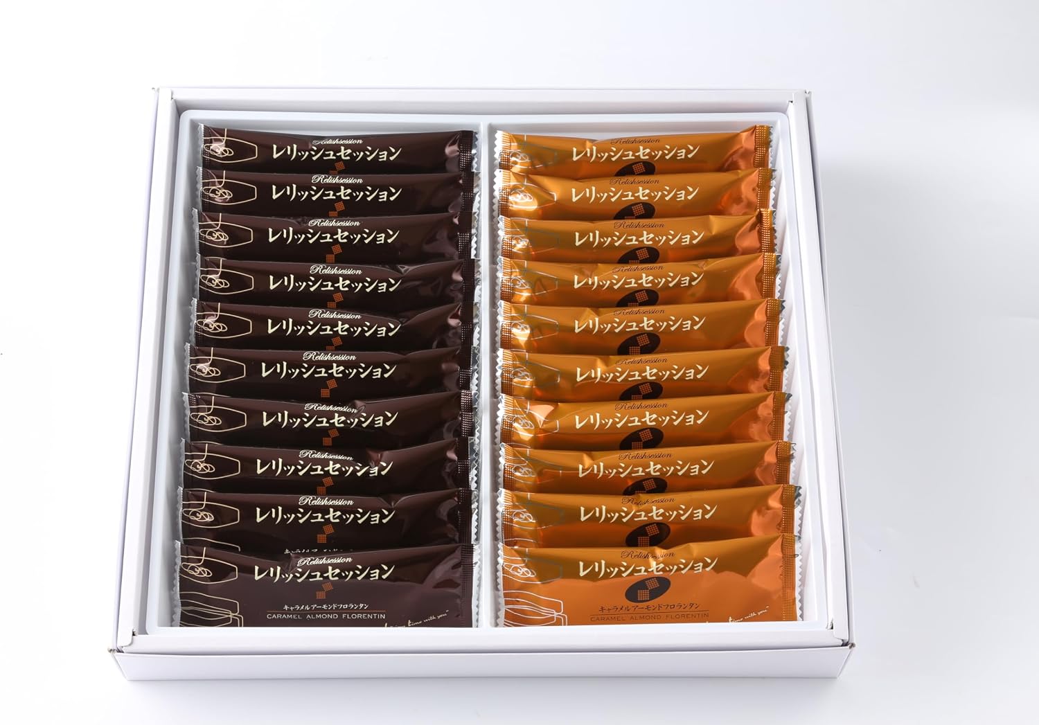 Osaka Shinsaibashi Relish Session Caramel Almond Flo Lanterns (Large) Pack of 20. Crispy and fragrant. Great as a souvenir, present, greeting or a treat for yourself