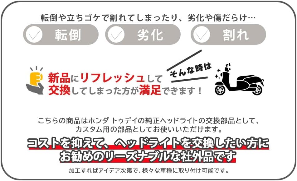 Today AF61 AF67 Headlight Lamp Assembly for Honda Genuine Type FI Bike Custom Parts Oil Cover Outside Product