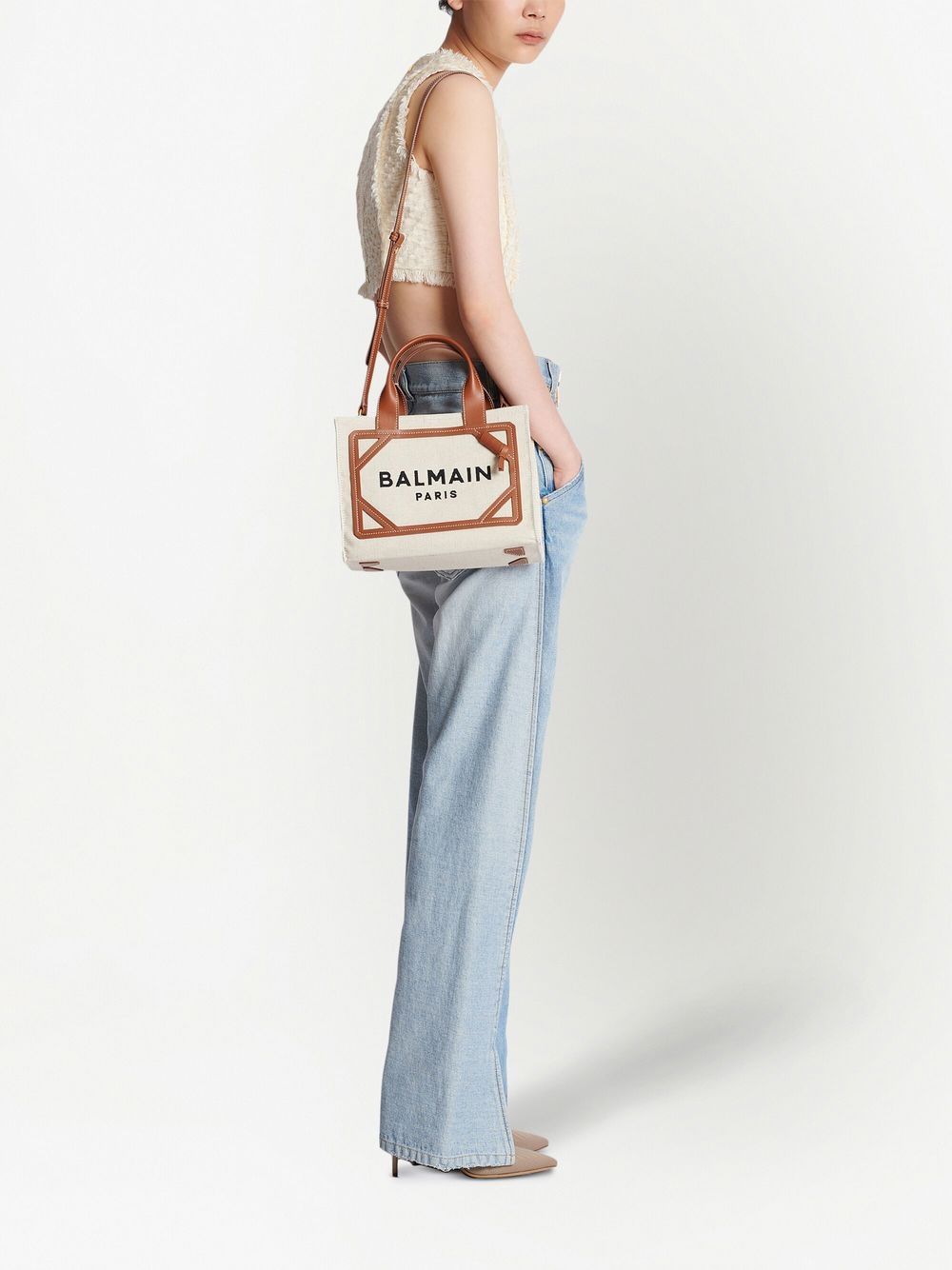 Balmain B Army Small Canvas Tote - Image 3