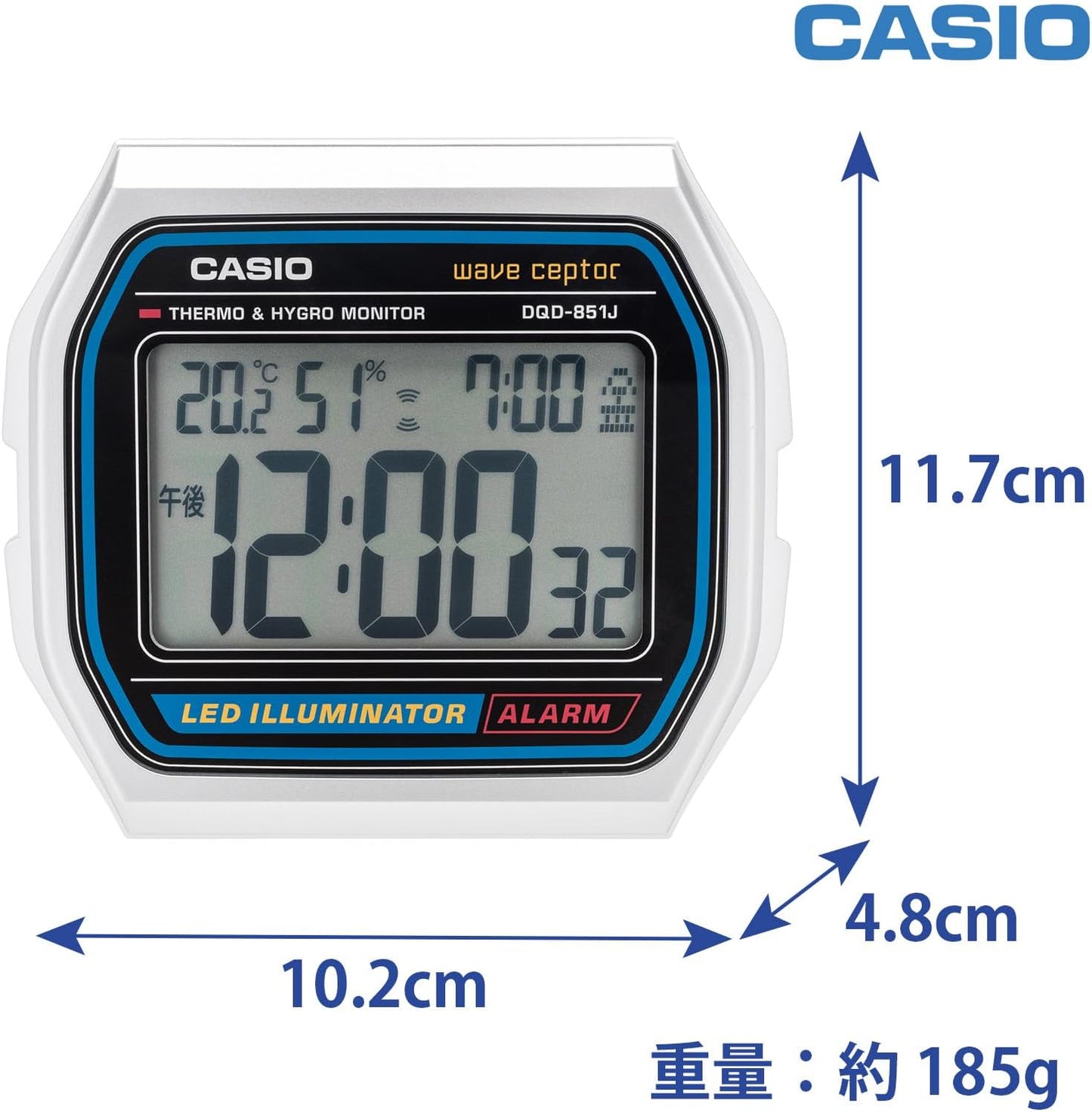 CASIO Wave Ceptor Digital Radio Alarm Clock DQD-851J-8JF Clock Table Clock