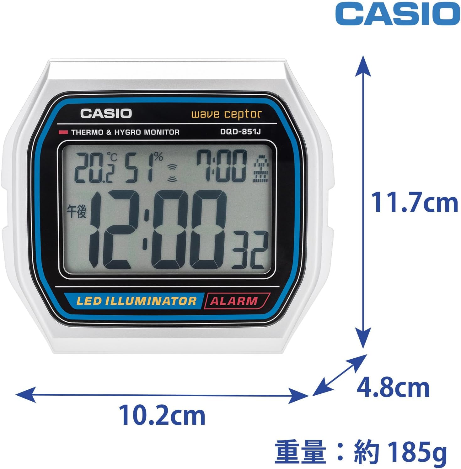 CASIO Wave Ceptor Digital Radio Alarm Clock DQD-851J-8JF Clock Table Clock