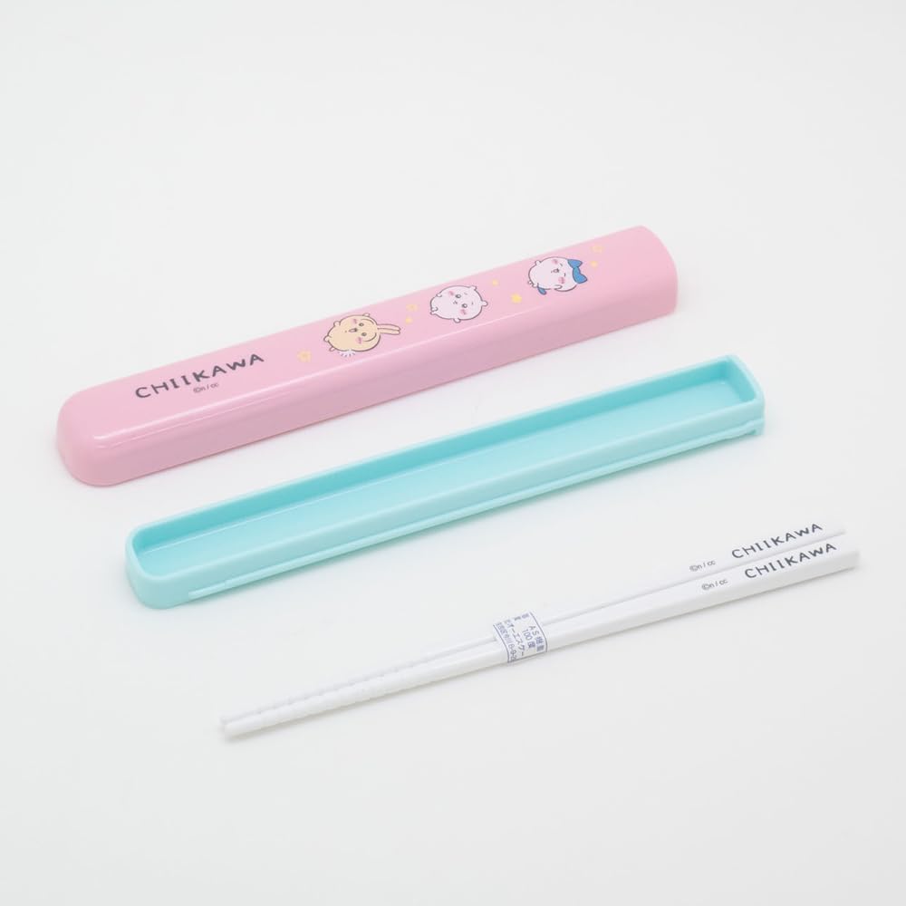 OSK HS-11 CHIIKAWA CKW No. 5 Chopsticks Set, 6.5 inches (16.5 cm), Pull Lid and Chopsticks Case Set, Made in Japan, Antibacterial, Dishwasher Safe