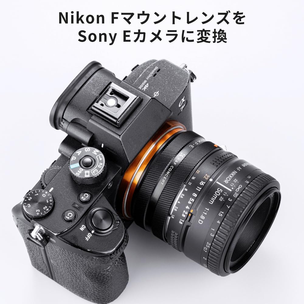 K&F Concept Mount Adapter, NIK-NEX IV, Compatible with Nikon F-Mount Lens, Sony Compatible, E-Mount, NEX Camera Attachment, Conversion Lens Adapter, Manual Focus, Matte Finish, Anti-Reflection,