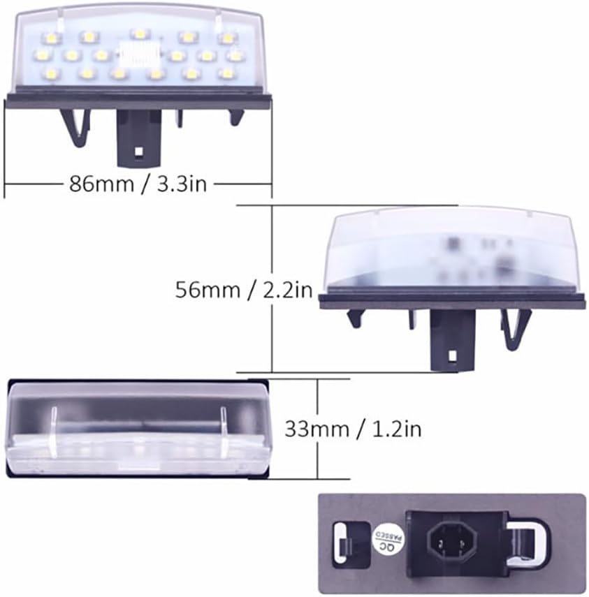 Prius 20 Series 30 Series License Plate Lamp LED Prius PHV 30 Series Prius α 40 Series C-HR ZYX10/NGX50 RAV4 License Lamp Genuine Replacement Type 2 Pack White
