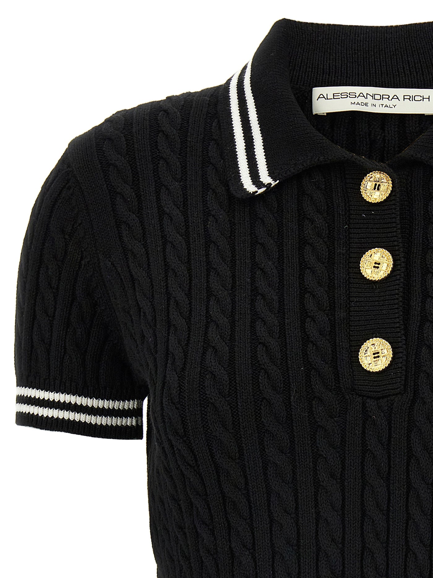Alessandra Rich Braided Polo Shirt - Image 3