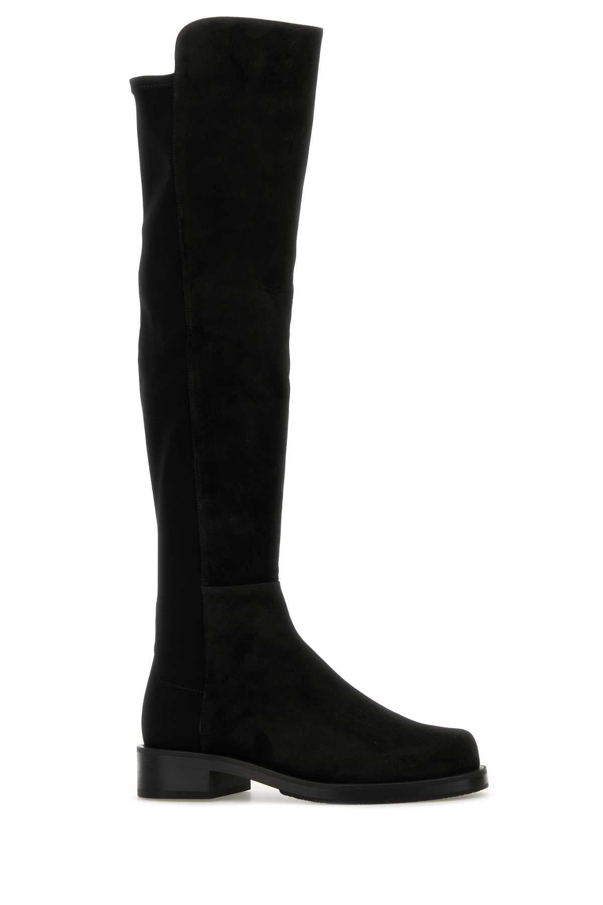 Stuart スチュアートワイツマンブラックスエードとファブリック5050ブーツ - Image 3