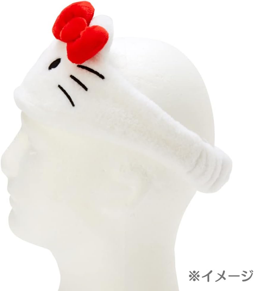 Sanrio 986151 Sanrio Hello Kitty Headband, White, Character Hair Turban/Hair Band, Facial Cleansing & Makeup, One Size Fits Most, For Girls