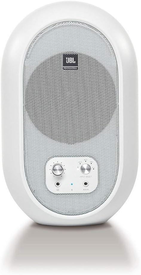 JBL Professional 104-BTW-Y3 Powered 2-Way Full Range Studio Monitor Speaker, 3 Year Warranty Model, Built-in Amplifier, 30W+30W High Output, Bluetooth 5.0 Compatible (White)