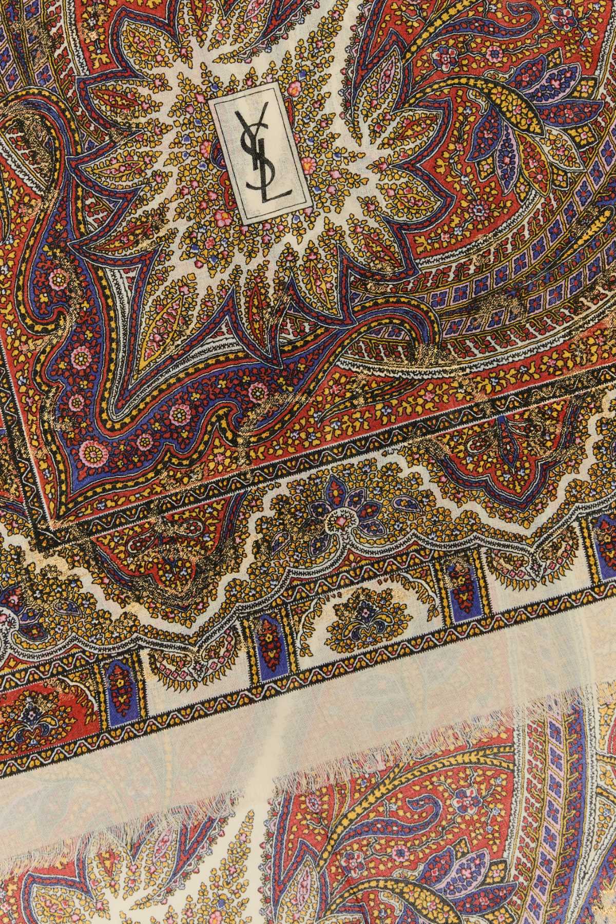 Saint セントローラン刺繍モーダルブレンドスカーフ - Image 3