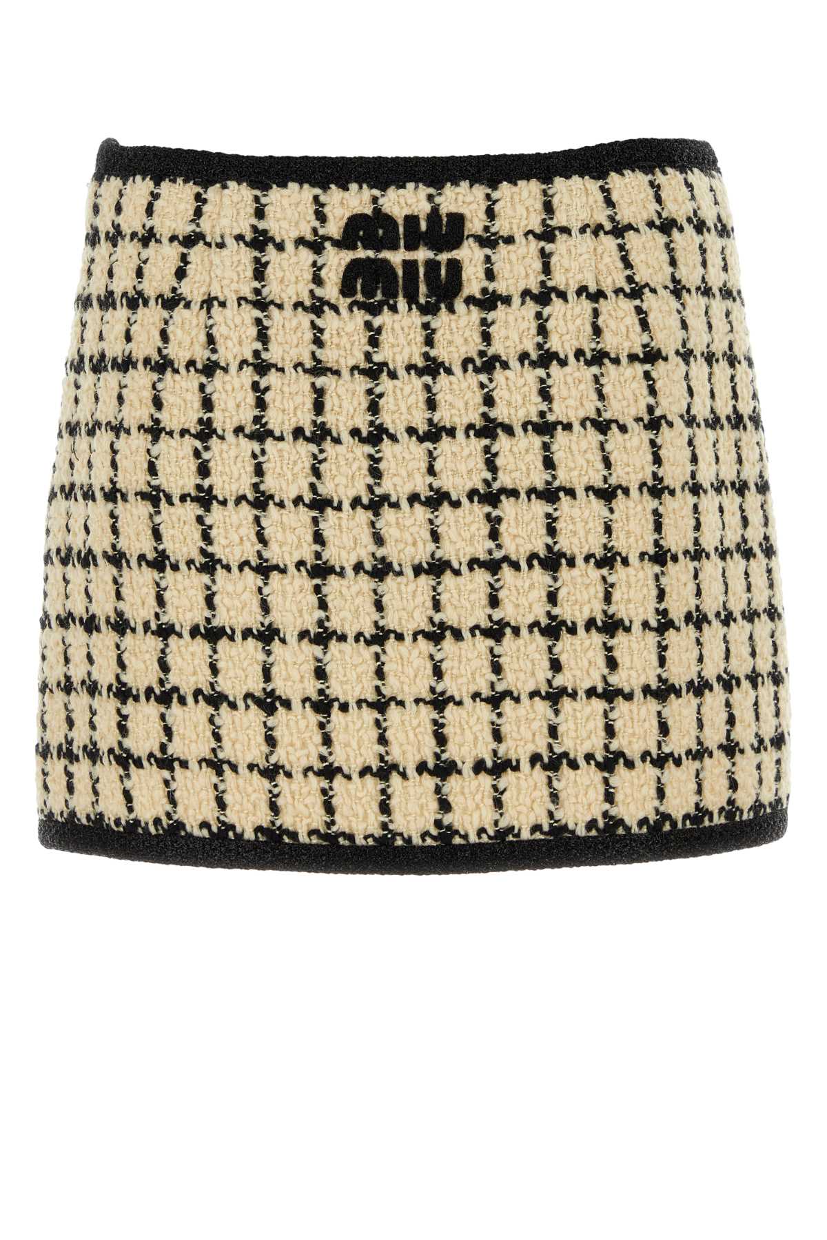 Miu Miu Miu刺繍ウールブレンドミニスカート - Image 3