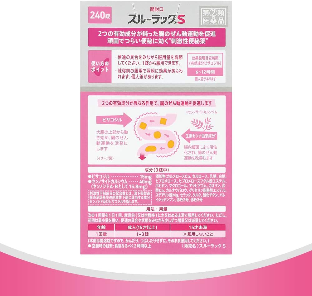 【指定第2類医薬品】スルーラックS 240錠
