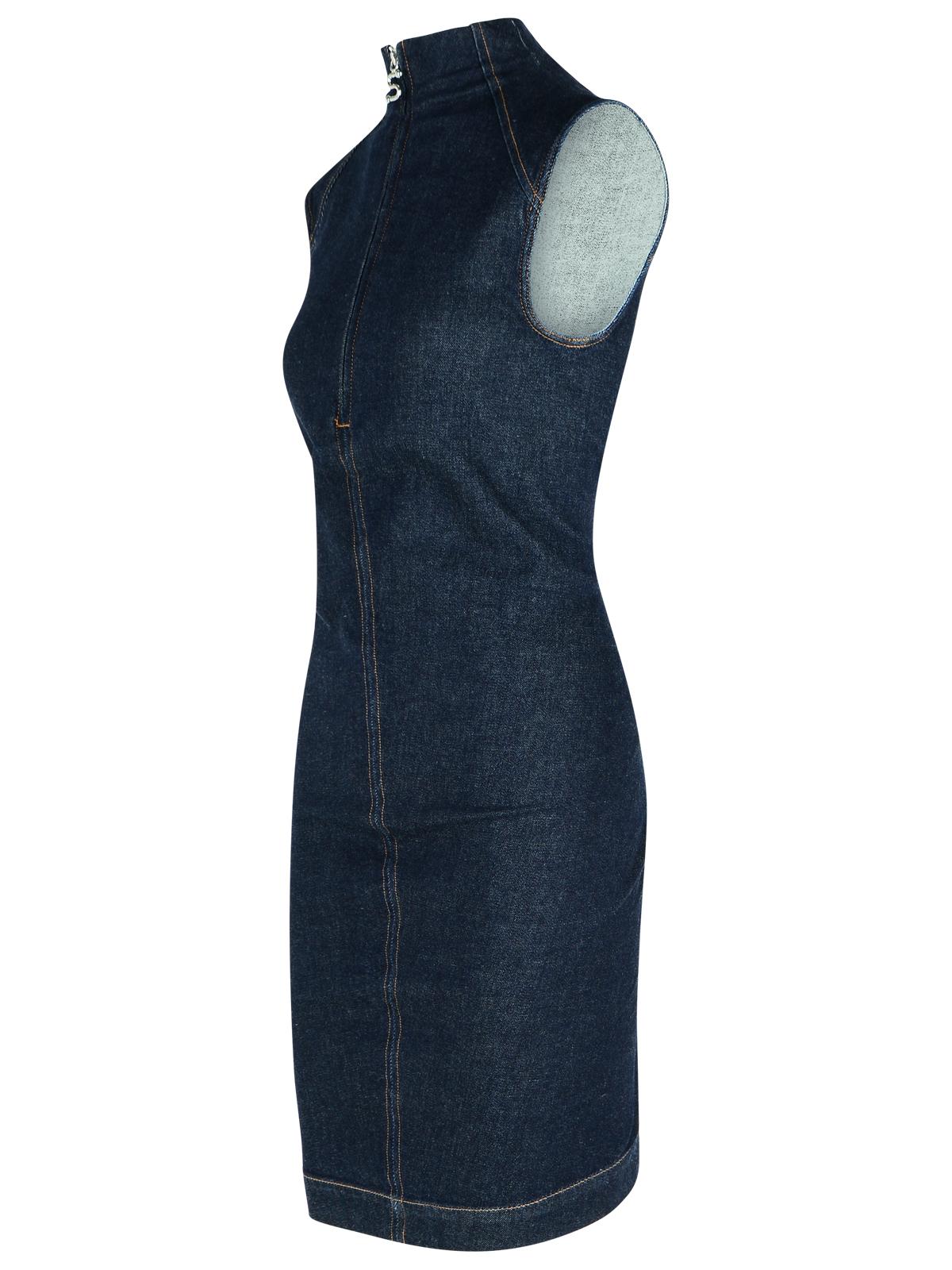 Sportmax SportMax 'Cerea'ダークブルーコットンドレス - Image 3