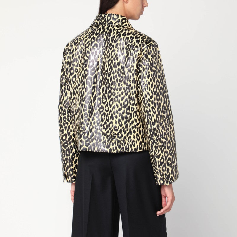 Jil Jil Sander Leopard Print Jacket In Coated Fabric - Image 3