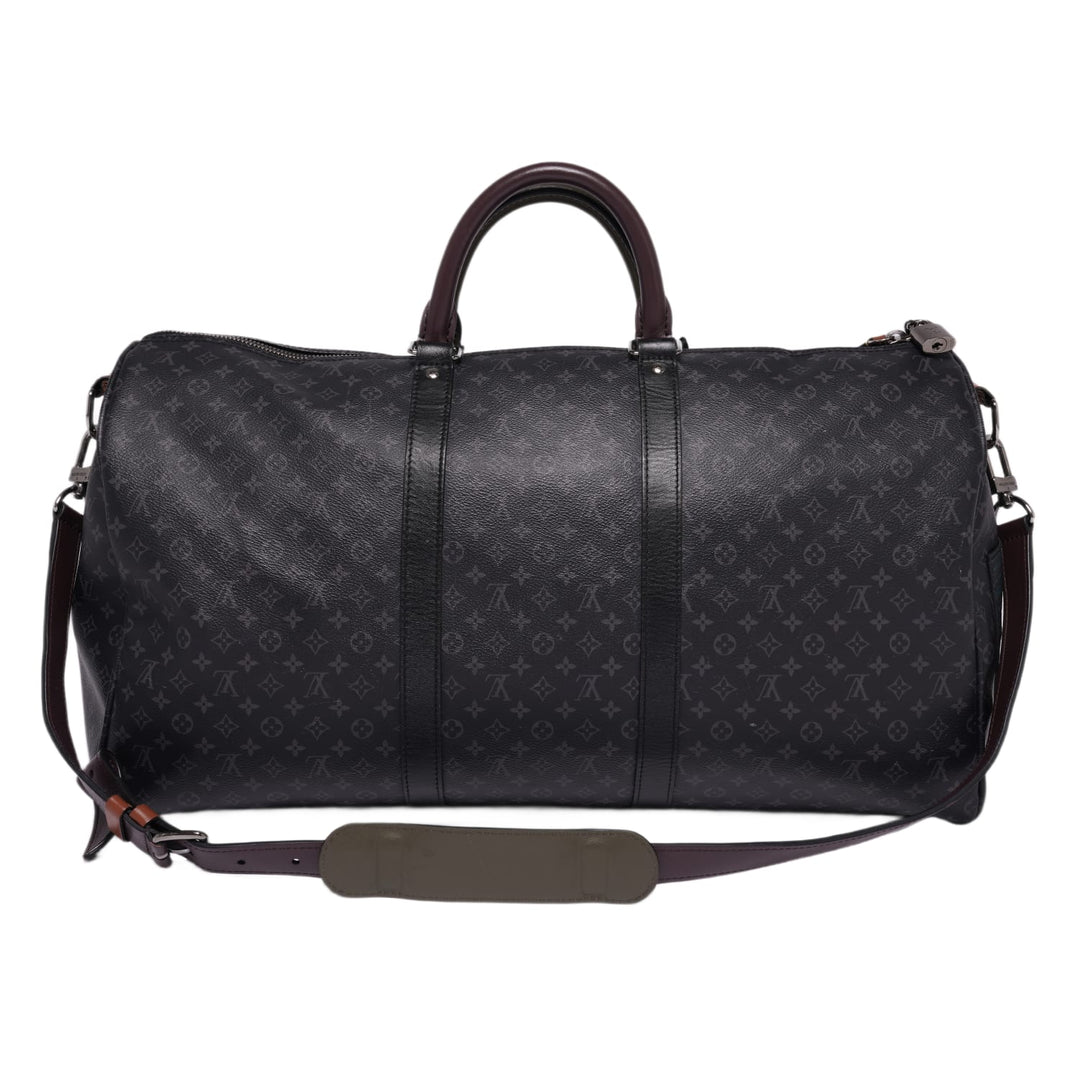 LOUIS VUITTON 'BLACK AND OLIVE' MONOGRAM 55 DUFFLE BAG