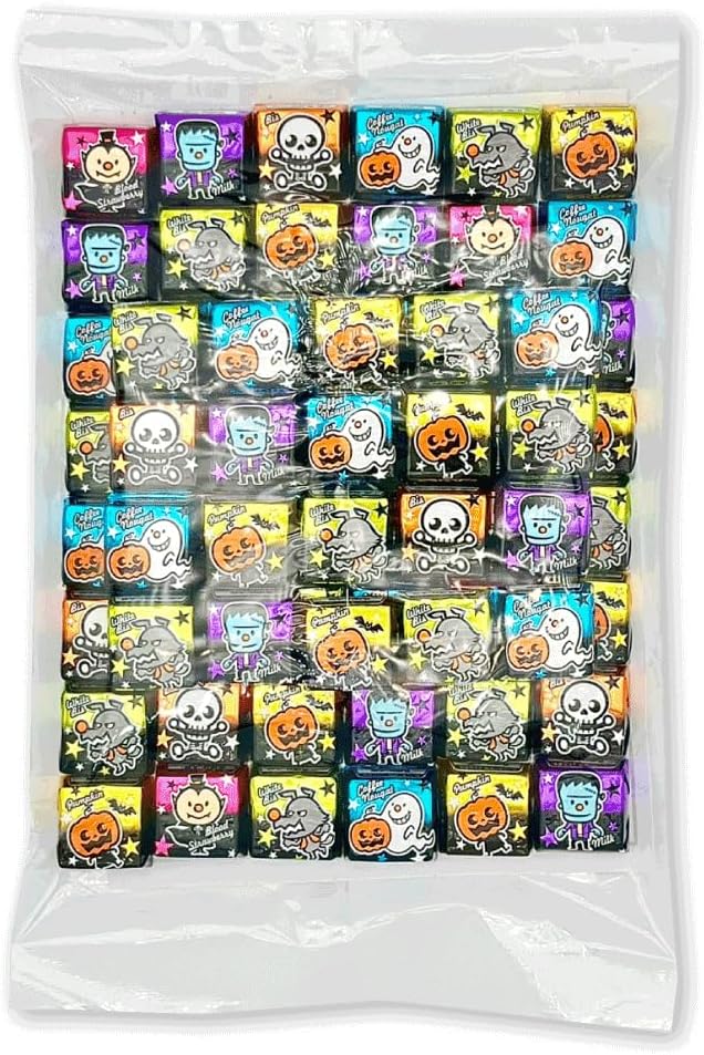 【クール便】チロルチョコ ハロウィン限定 2025年版 6種アソート 68個入り 個包装 パンプキン ブラッドストロベリー コーヒーヌガー入り お菓子セット