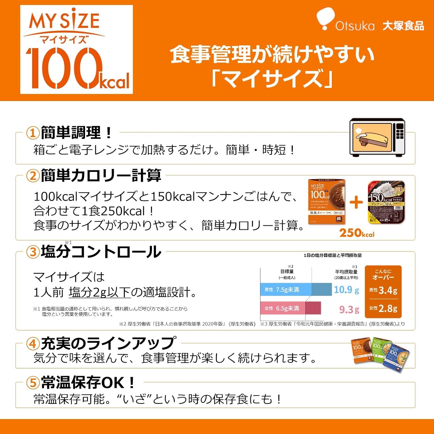 Otsuka Foods 100 kcal My Size 12 Meals Assortment Set (Purchase Set) *Set may change depending on the time of year