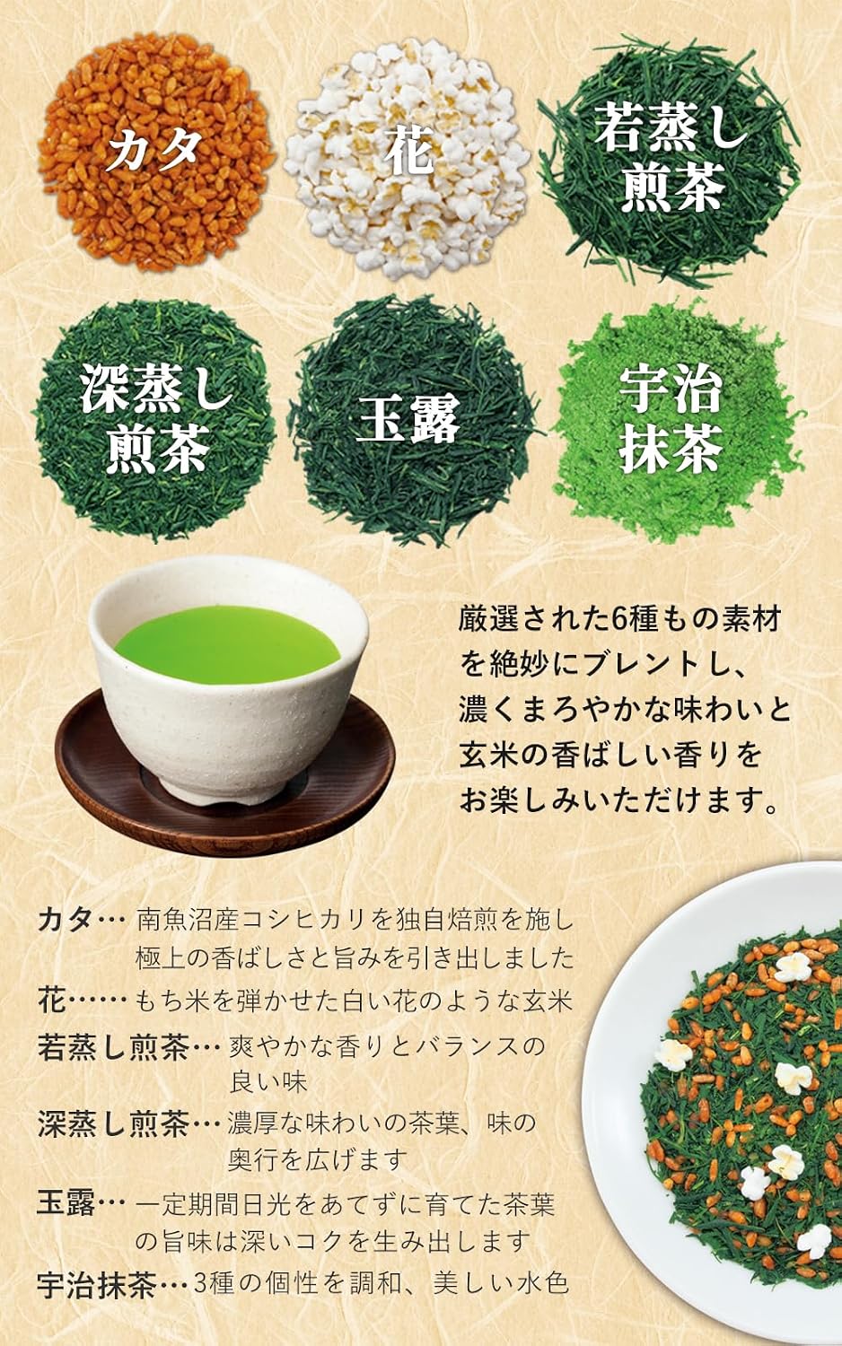 Kyoto 91015 Ujidahara Tea Face, Japanese Tea, Brown Rice Tea, 8.5 oz (240 g), Guru Rose, Deep Steamed Green Tea, Uji Matcha Blend, Loose Leaf Tea, Green Tea, Matcha, Japanese Tea, Deep Steamed Tea Kyoto